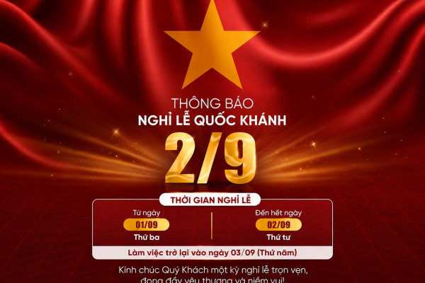 THÔNG BÁO LỊCH NGHỈ LỄ QUỐC KHÁNH 2/9/2026