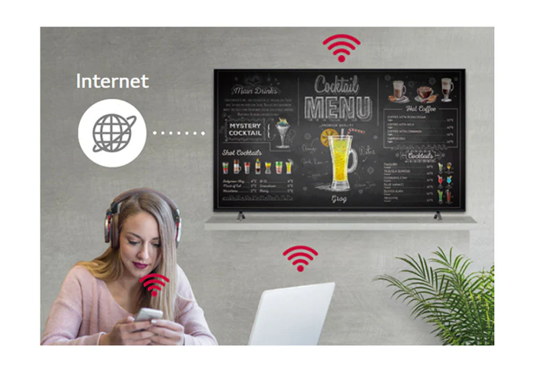 There are one in the meeting rooms with the signage and one of AV control system which helps users control the UR640S series.
